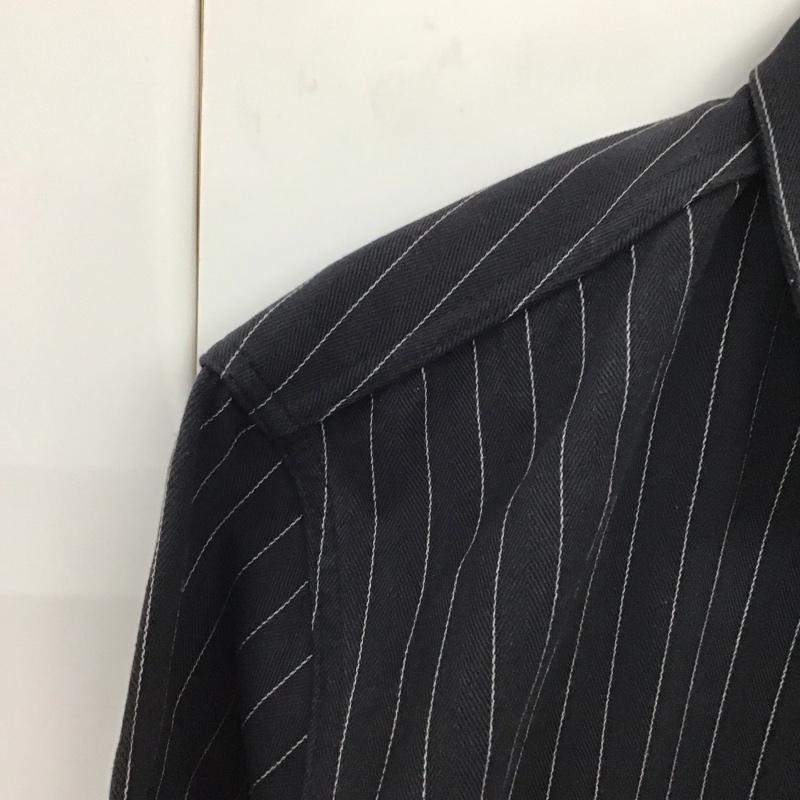 ウエストライド WESTRIDE シャツ、ブラウス 長袖 長袖シャツ ストライプシャツ カラーシャツ 厚手 ストライプ 紺 / ネイビー /  メンズ USED 古着 中古 10130494