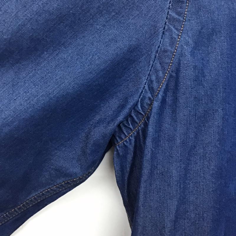 ザラメン ZARA MAN シャツ、ブラウス 長袖 長袖シャツ 無地シャツ ノーカラーシャツ デニムシャツ S ワンポイント 青 / ブルー /  メンズ USED 古着 中古 10135471