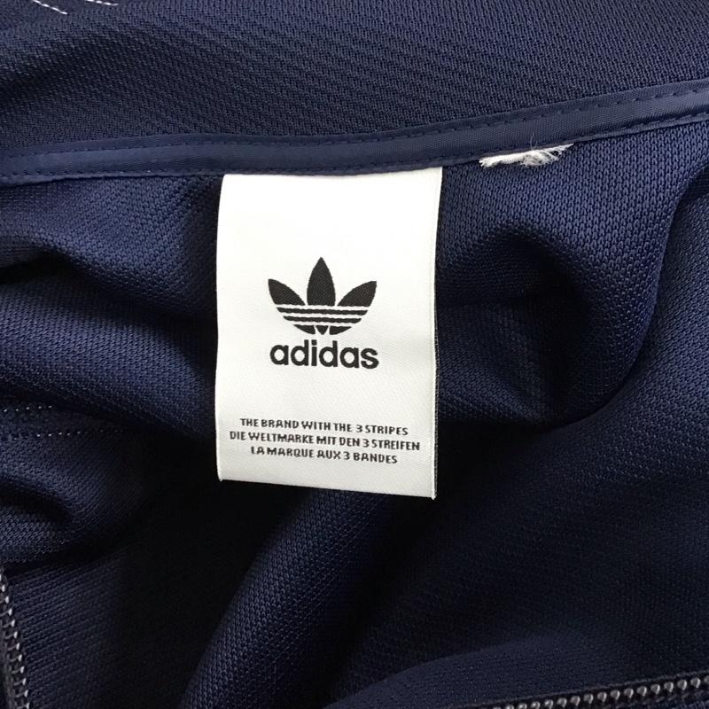 アディダス adidas ジャケット、上着 ジャケット、ブレザー ジップアップジャケット ジャンパー ジャケット カジュアルジャケット アウター ロゴ、文字 紺 / ネイビー /  メンズ USED 古着 中古 10123618