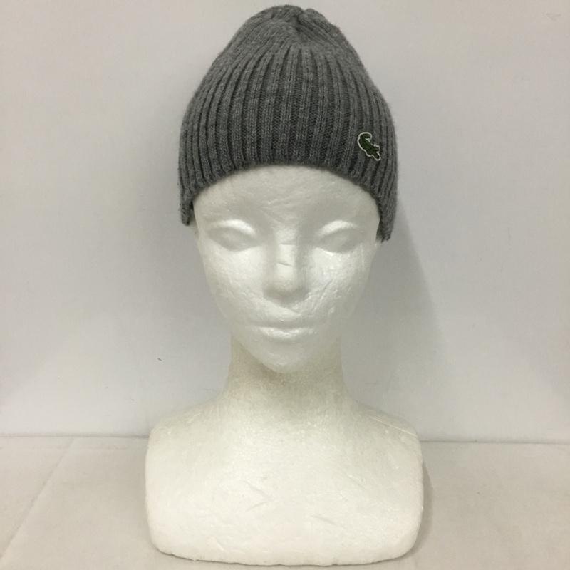 ラコステ LACOSTE 帽子 ニット帽 ビーニー ワンポイント 灰 / グレー /  メンズ USED 古着 中古 10143988