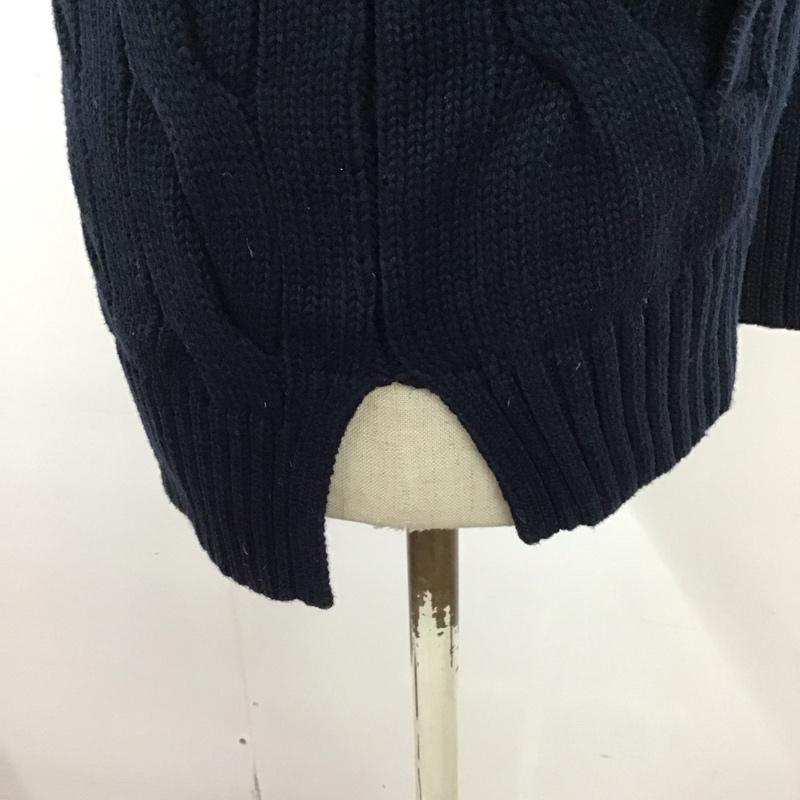 ポロラルフローレン POLO RALPH LAUREN カーディガン 長袖 フルジップ ジップアップ ケーブル編み S ワンポイント 紺 / ネイビー /  レディース USED 古着 中古 10120833