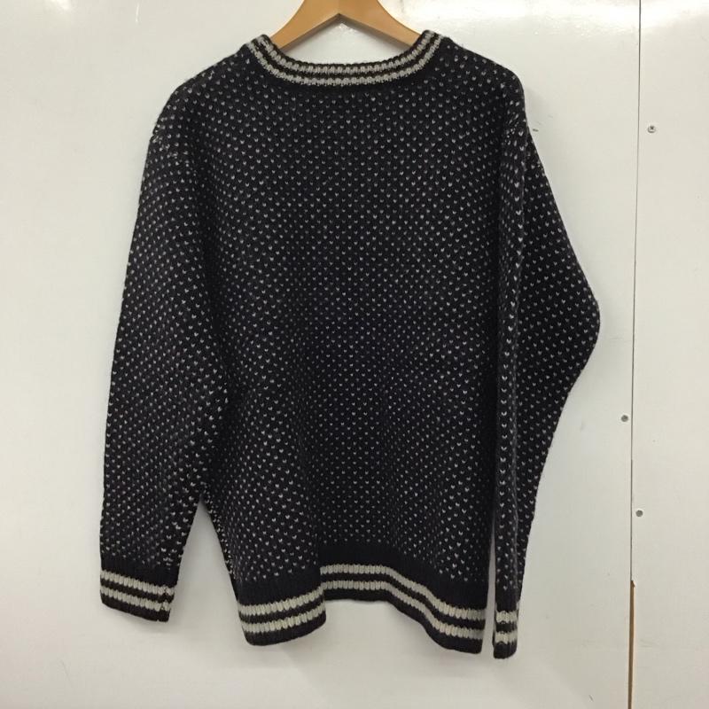 フリークスストア FREAK S STORE ニット、セーター 長袖 長袖ニットカットソー クルーネック セーター M プリント 紺 / ネイビー /  メンズ USED 古着 中古 10140309