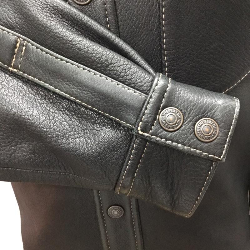 フラットヘッド The Flat Head シャツ、ブラウス 長袖 長袖シャツ 鹿革 レザーシャツ カジュアルシャツ 36 無地 ダークブラウン / ダークブラウン /  メンズ USED 古着 中古 10114871