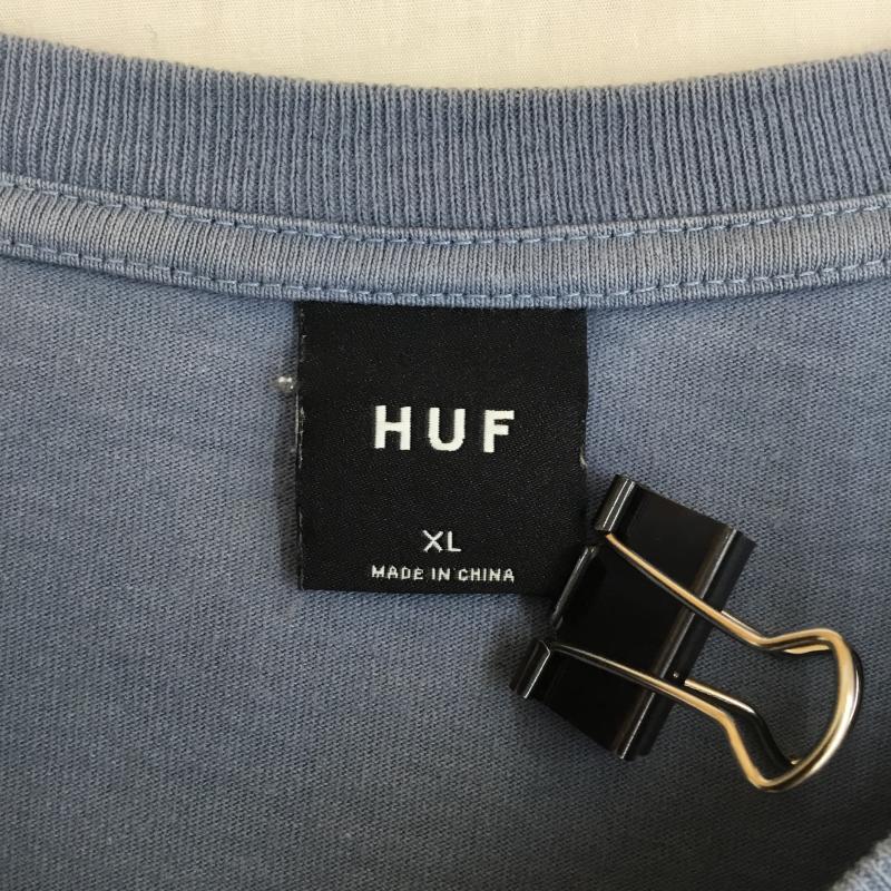ハフ HUF Tシャツ 長袖 RN#114910　長袖Tシャツ XL ロゴ、文字 水色 / ライトブルー /  メンズ USED 古着 中古 10127555