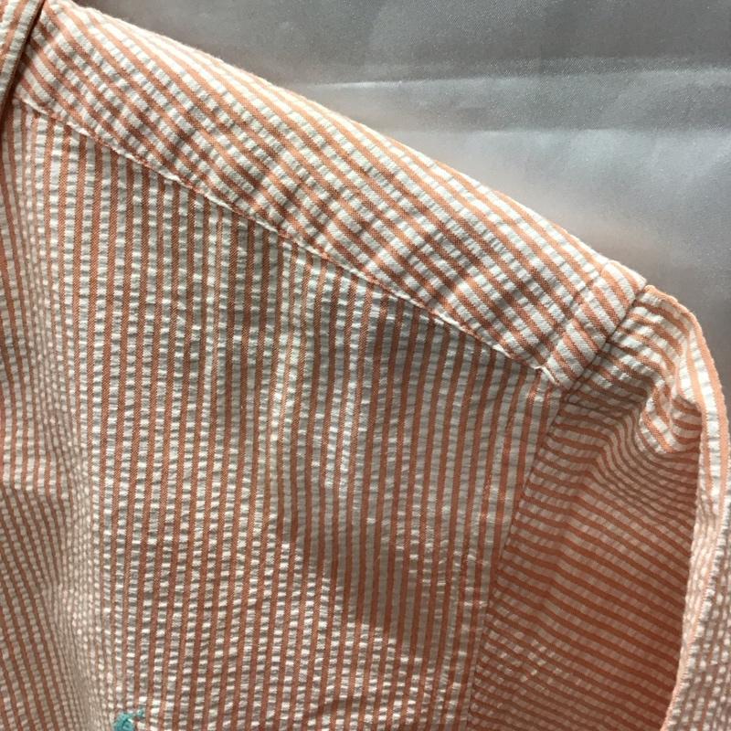 ポロバイラルフローレン Polo by RALPH LAUREN シャツ、ブラウス 半袖 半袖シャツ ストライプシャツ ボタンダウンシャツ ストライプ 白 / ホワイト / X 橙 / オレンジ /  ボーイズ USED 古着 中古 10111015