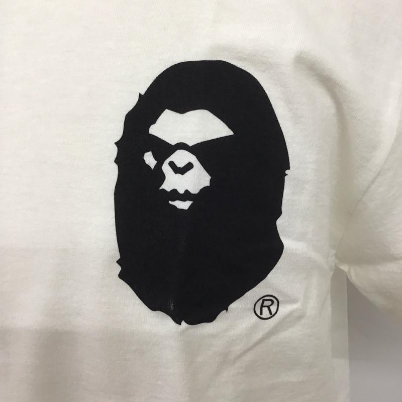 ベイプ BAPE Tシャツ 半袖 半袖カットソー プリントTシャツ クルーネックカットソー L ロゴ、文字 白 / ホワイト /  メンズ USED 古着 中古 10111946