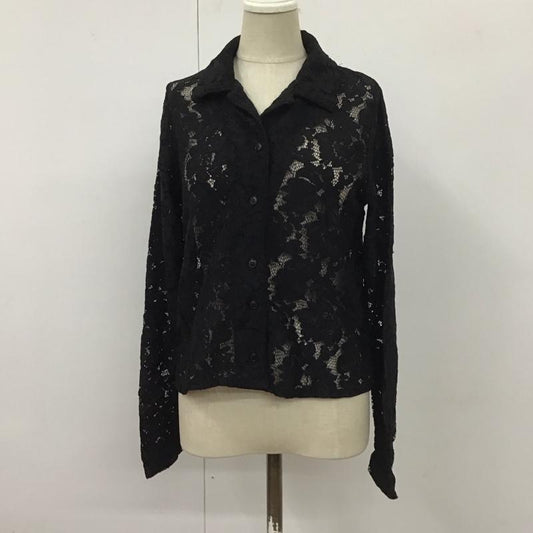 ページボーイ PAGEBOY シャツ、ブラウス 長袖 pb860249al レースシャツ 半袖カットソー 半袖カラーシャツ FREE 総柄 黒 / ブラック /  レディース USED 古着 中古 10111903