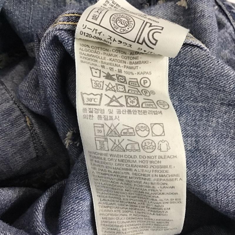 リーバイス Levi s シャツ、ブラウス 長袖 長袖デニムシャツ カラーシャツ 長袖シャツ クラッシュ XS ダメージ加工 インディゴ / インディゴ /  メンズ USED 古着 中古 10147597