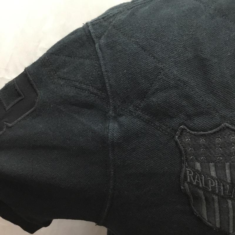 ポロバイラルフローレン Polo by RALPH LAUREN ポロシャツ 半袖 半袖ポロシャツ カラーシャツ 半袖カットソー L ロゴ、文字 黒 / ブラック /  メンズ USED 古着 中古 10115632