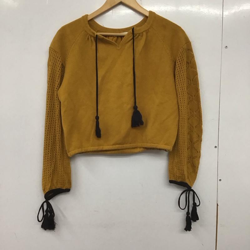 スライ SLY ニット、セーター 長袖 030ASW70-0270 TASSEL LACY HG TOPS ニットトップス FREE 無地 マスタード / マスタード /  レディース USED 古着 中古 10140055