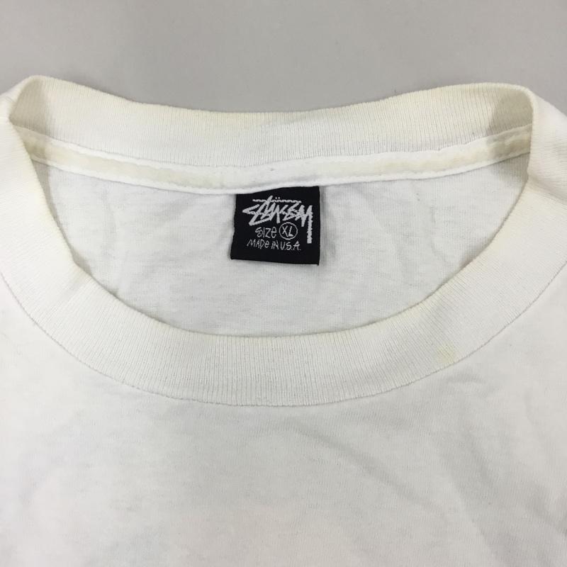 ステューシー STUSSY Tシャツ 半袖 黒タグ 80s ラスタライオン XL ロゴ、文字 X プリント 白 / ホワイト /  メンズ USED 古着 中古 10113459