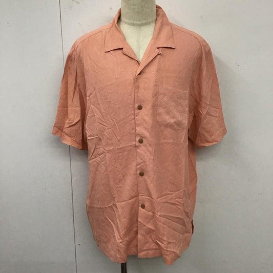 トミーバハマ Tommy Bahama シャツ、ブラウス 半袖 141-T37373 シルク 開襟シャツ オープンカラー XL 総柄 桃 / ピンク /  メンズ USED 古着 中古 10121340