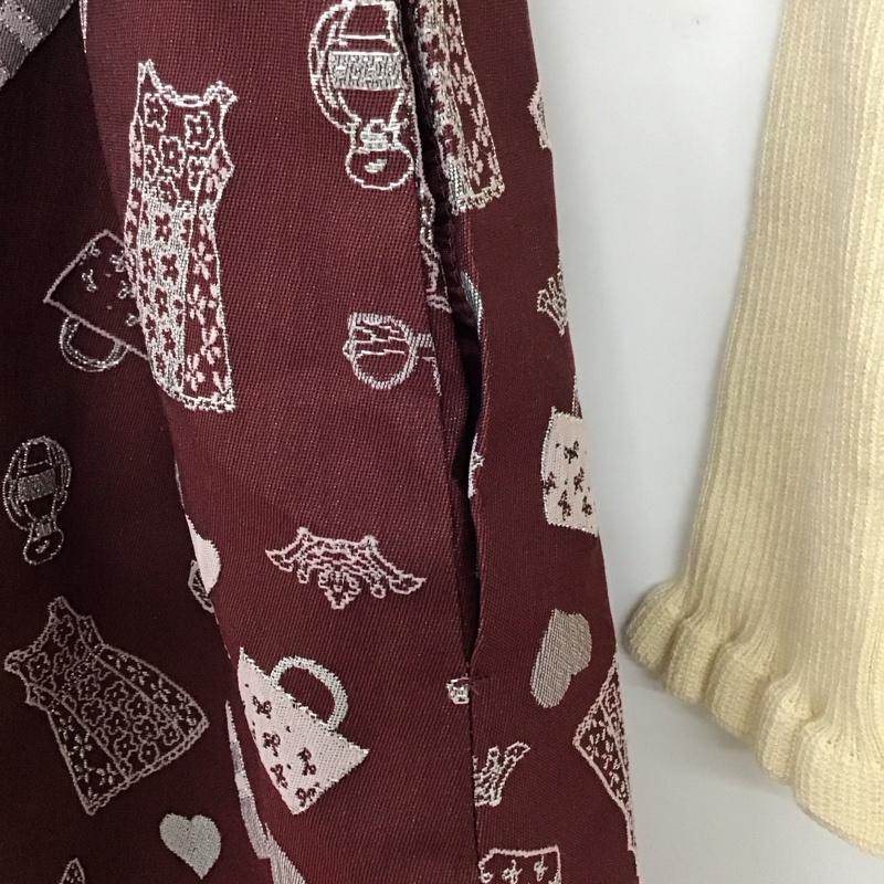 トッカ TOCCA ワンピース ひざ丈スカート OPT8HW0133 長袖 リブニット タグ付き キッズ 130cm 130cm  えんじ / ワインレッド /  ガールズ USED 古着 中古 10114760
