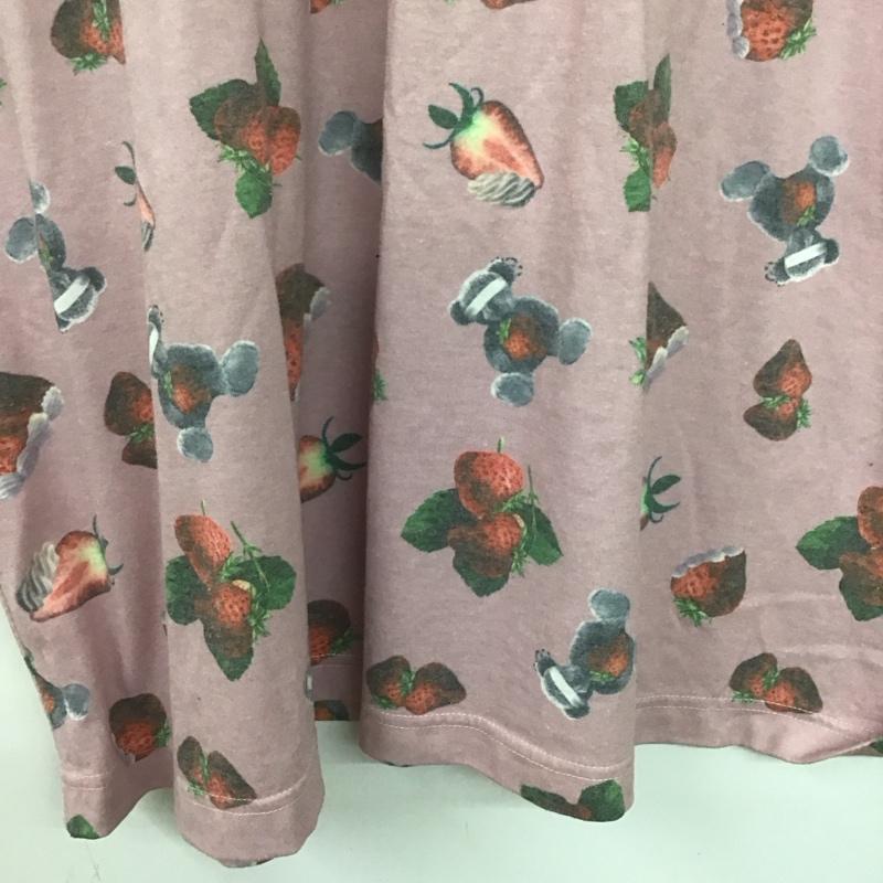 アンクルージュ ANKROUGE ワンピース ミニスカート 半袖ミニスカート クルーネック プリントTシャツ M プリント 桃 / ピンク /  レディース USED 古着 中古 10143734