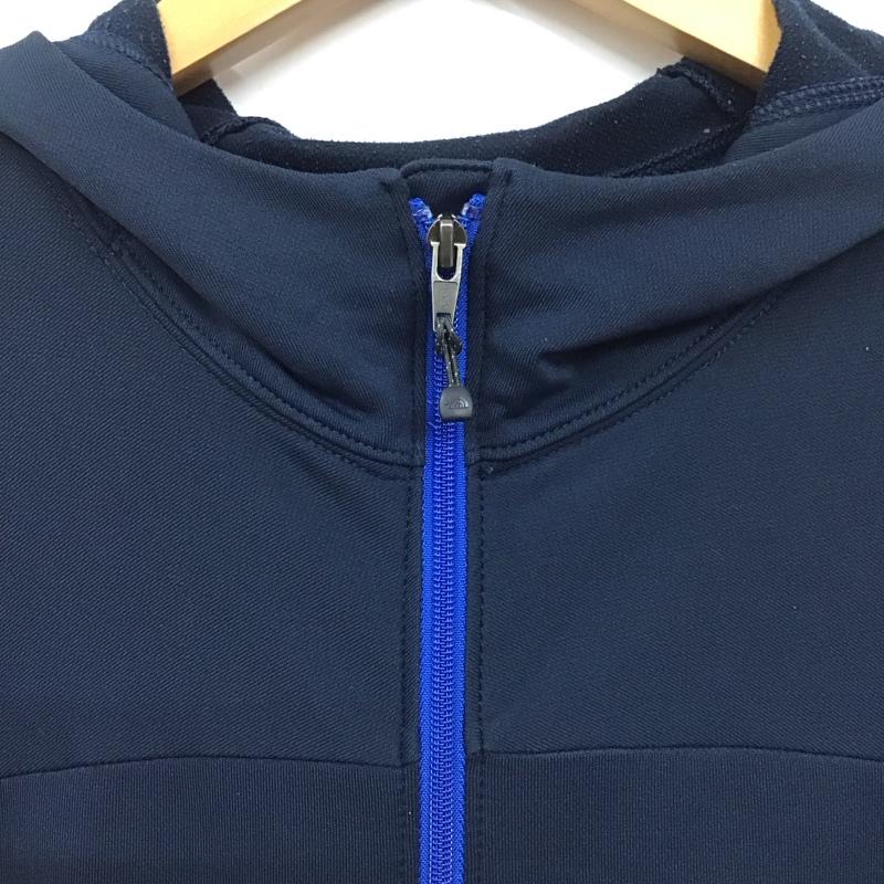 ザノースフェイス THE NORTH FACE パーカー 長袖 nt61509 MomentumHoodieJKT ジップアップパーカー XL ロゴ、文字 紺 / ネイビー /  メンズ USED 古着 中古 10131555