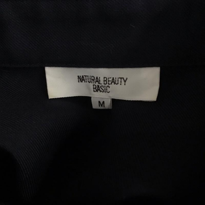ナチュラルビューティーベーシック NATURAL BEAUTY BASIC ワンピース ひざ丈スカート M 無地 紺 / ネイビー /  レディース USED 古着 中古 10110335