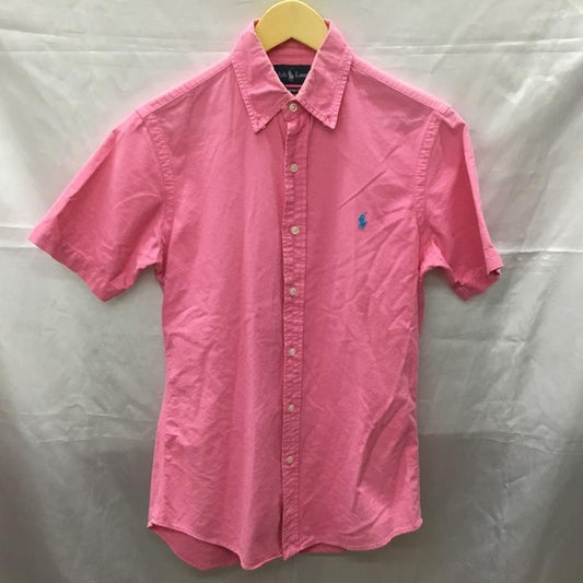 ラルフローレン RALPHLAUREN シャツ、ブラウス 半袖 半袖シャツ カラーシャツ 半袖カットソー XS ロゴ、文字 桃 / ピンク /  メンズ USED 古着 中古 10113298