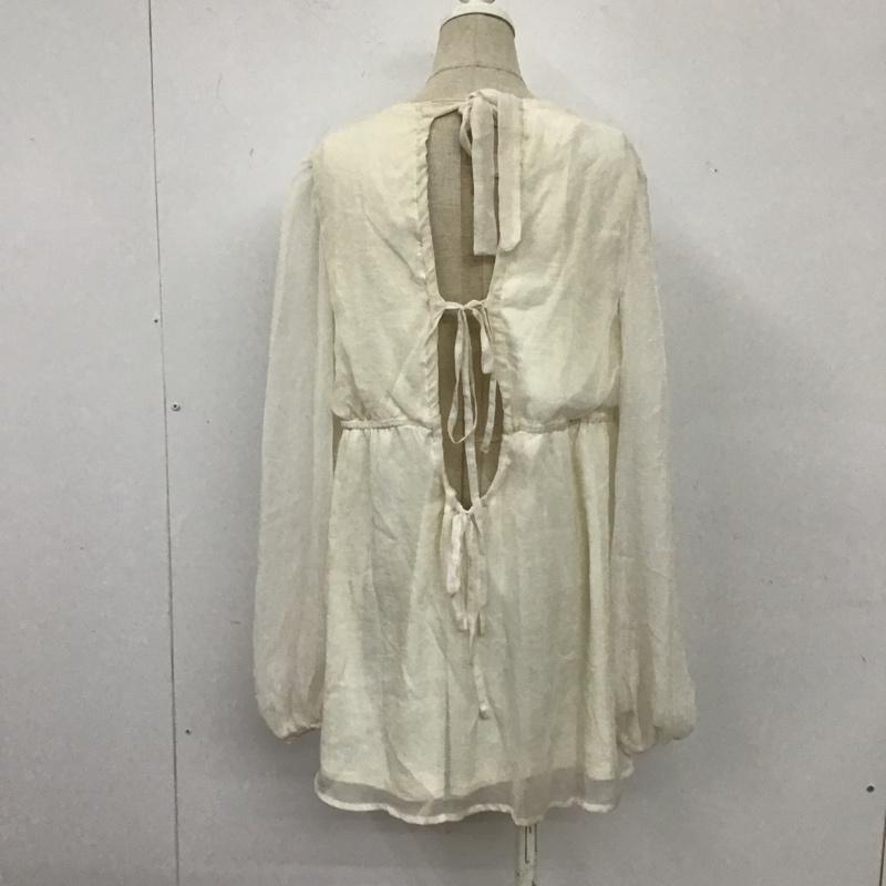 ヘザー Heather シャツ、ブラウス 長袖 長袖シャツ ノーカラーカットソー シフォンシャツカットソー FREE 無地 白 / ホワイト /  レディース USED 古着 中古 10105864
