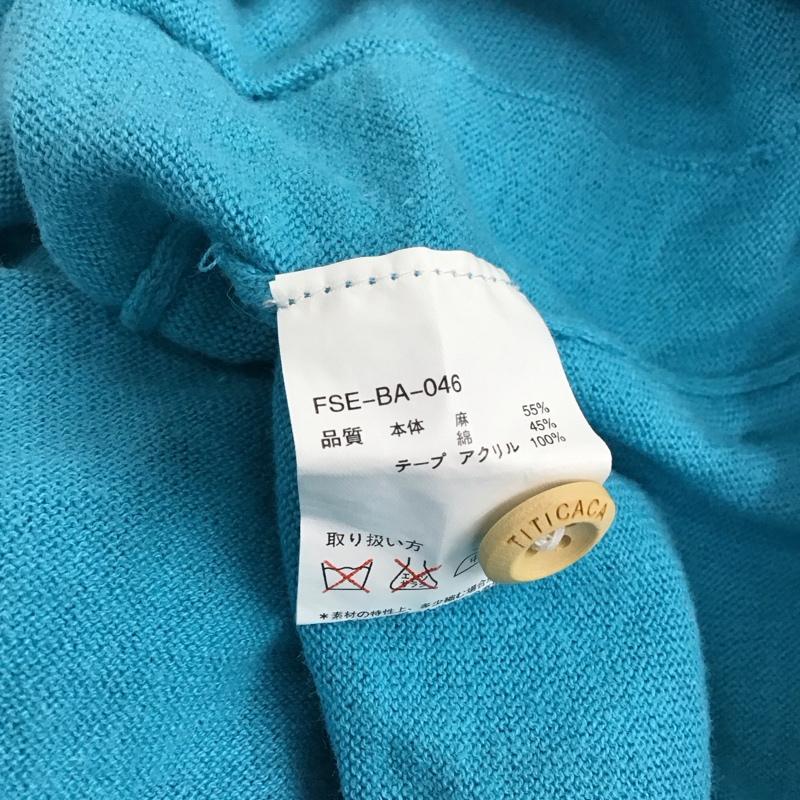 チチカカ TITICACA カーディガン 長袖 FSE-BA-046 コットン リネン M 無地 青 / ブルー /  レディース USED 古着 中古 10116750