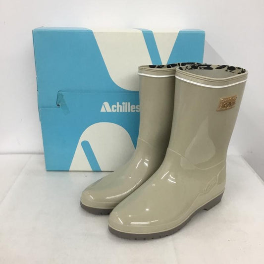 アキレス achilles 長靴、レインシューズ 長靴、レインシューズ Callen 22.5cm 22.5cm ロゴ、文字 ベージュ / ベージュ /  レディース USED 古着 中古 10138317