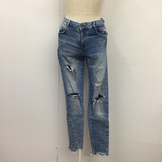 ザラ ZARA TRAFALUC パンツ デニム、ジーンズ ストレッチ スキニー ダメージ加工 青 / ブルー /  レディース USED 古着 中古 10117740