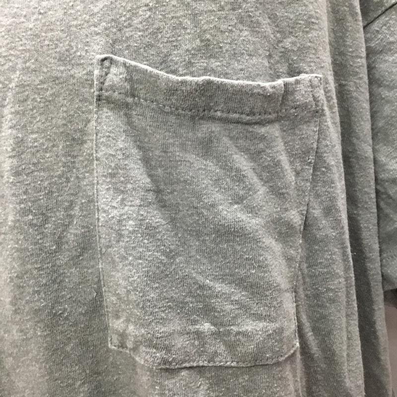 ゴーヘンプ GOHEMP Tシャツ 半袖 クルーネック 胸ポケット オーガニックコットン L 無地 灰 / グレー /  メンズ USED 古着 中古 10119803