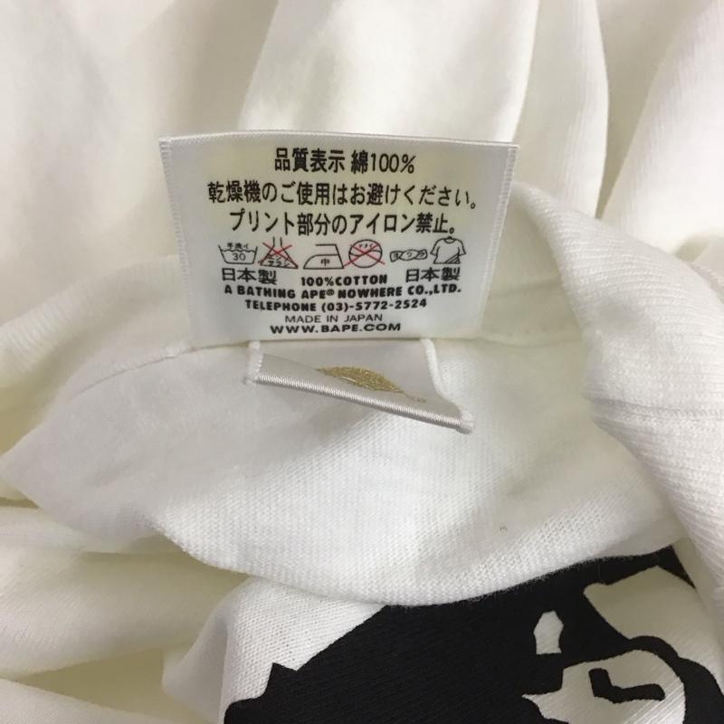 ベイプ BAPE Tシャツ 半袖 半袖カットソー プリントTシャツ クルーネックカットソー L ロゴ、文字 白 / ホワイト /  メンズ USED 古着 中古 10111946