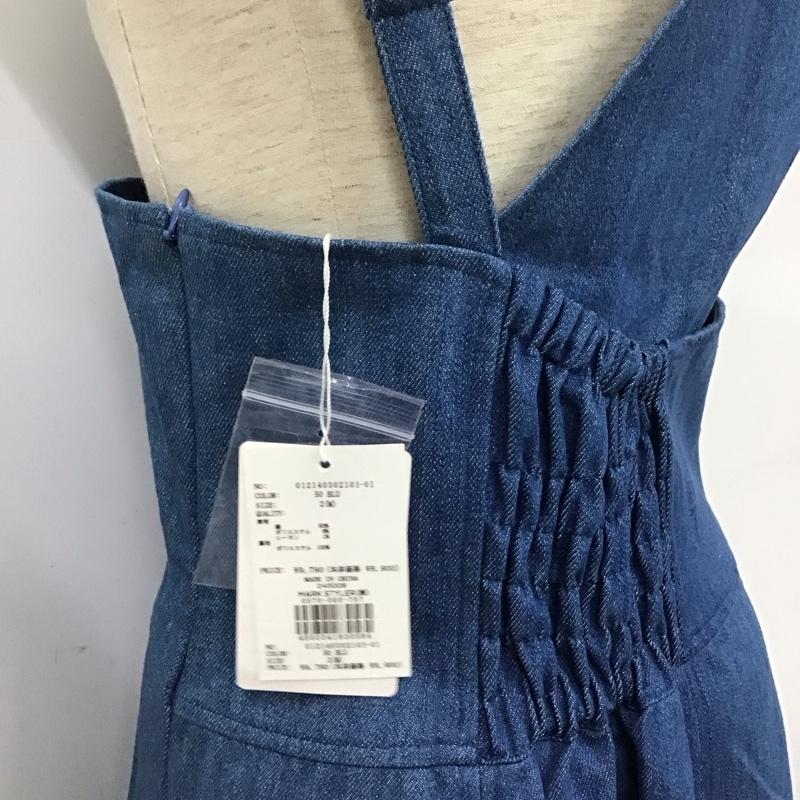 ムルーア MURUA ワンピース ロングスカート 012140302101-01 アシンメトリーパターンロングワンピース タグ付き 2 無地 青 / ブルー /  レディース USED 古着 中古 10130425