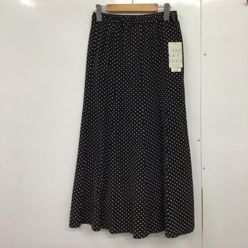 イェッカヴェッカ YECCA VECCA スカート ロングスカート 7A36L0L0100 アソートロングフレアスカート FREE ドット 黒 / ブラック /  レディース USED 古着 中古 10142910
