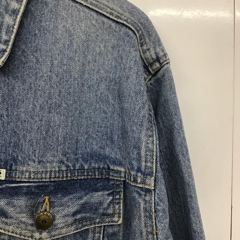 ゲス Guess ジャケット、上着 ジャケット、ブレザー デニムジャケット Gジャン アウター カジュアルジャケット 90s M ロゴ、文字 インディゴ / インディゴ /  メンズ USED 古着 中古 10133492