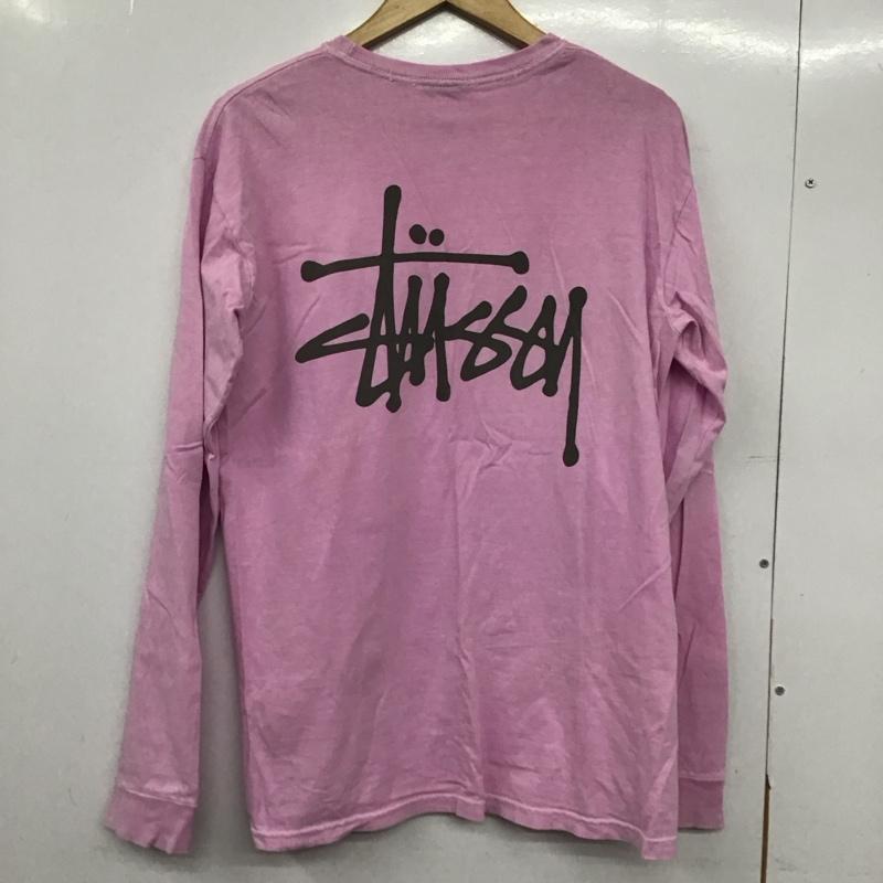 ステューシー STUSSY Tシャツ 長袖 クルーネック ロンT バックロゴ M ロゴ、文字 紫 / パープル /  メンズ USED 古着 中古 10146343