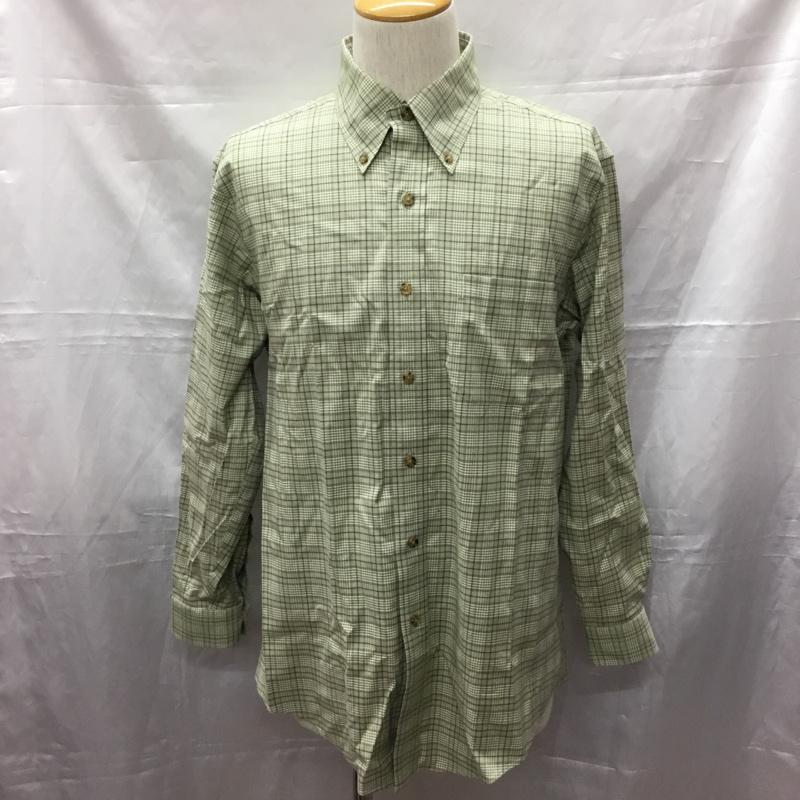 ブルックスブラザーズ BROOKS BROTHERS シャツ、ブラウス 長袖 ボタンダウン M チェック カーキ / カーキ /  メンズ USED 古着 中古 10111366