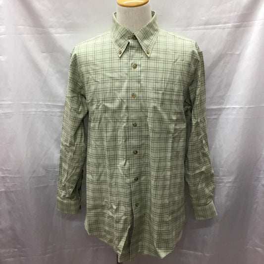 ブルックスブラザーズ BROOKS BROTHERS シャツ、ブラウス 長袖 ボタンダウン M チェック カーキ / カーキ /  メンズ USED 古着 中古 10111366