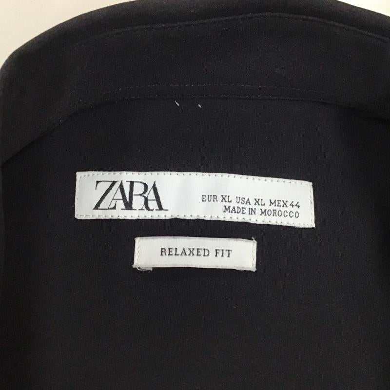 ザラ ZARA シャツ、ブラウス 半袖 半袖シャツ カラーシャツ 半袖カットソー 無地シャツ XL 無地 黒 / ブラック /  メンズ USED 古着 中古 10117430