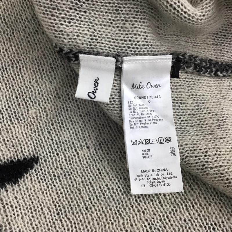 ミラオーウェン Mila Owen カーディガン 長袖 長袖ニットカーディガン 前開ニット ロングカーディガン 0 ロゴ、文字 黒 / ブラック /  レディース USED 古着 中古 10142454