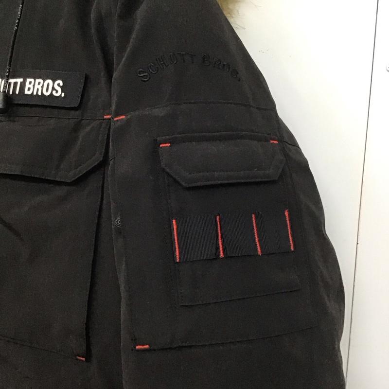 ショットブロス SCHOTT BROS. ジャケット、上着 ジャンパー、ブルゾン ジップアップジャケット ナイロンジャケット アウター M ロゴ、文字 黒 / ブラック /  メンズ USED 古着 中古 10139674