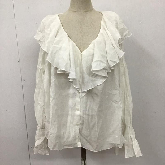 アルシーヴ archives シャツ、ブラウス 長袖 AR211024 68 ビッグカラー フリル M 無地 白 / ホワイト /  レディース USED 古着 中古 10110932