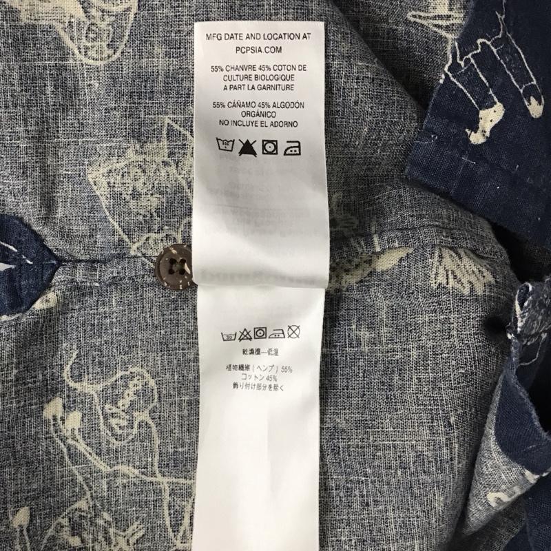 パタゴニア patagonia シャツ、ブラウス 半袖 53139FA18 ヘンプ コットン S 総柄 紺 / ネイビー /  メンズ USED 古着 中古 10123299