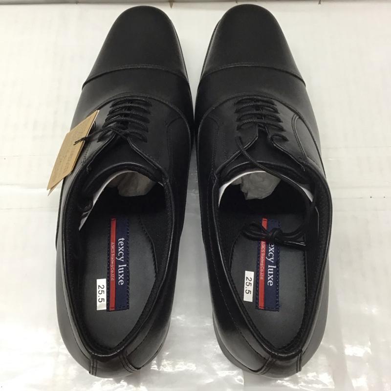 アシックス ASICS 革靴 革靴 TU-7030S texcy luxe ストレートチップ 箱有 25.5cm 25.5cm 無地 黒 / ブラック /  メンズ USED 古着 中古 10111751