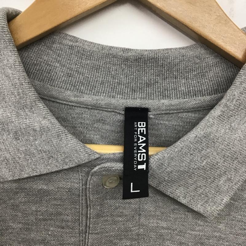 ビームス BEAMS ポロシャツ 半袖 半袖ポロシャツ カラーシャツ 半袖カットソー L ロゴ、文字 灰 / グレー /  メンズ USED 古着 中古 10138571