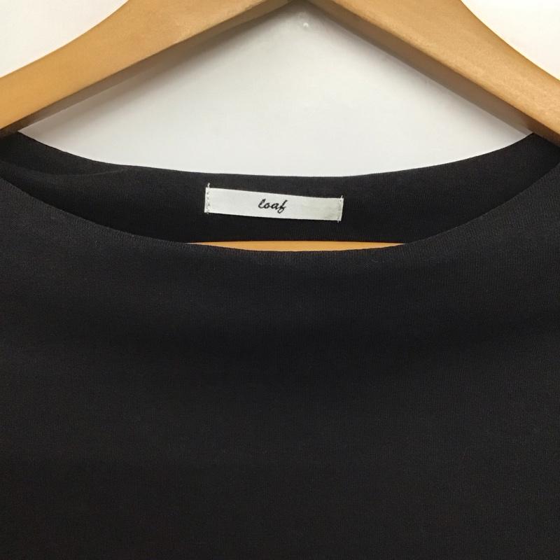 ローフ loaf カットソー 長袖 585888-844T 袖口フリル ONE SIZE 無地 黒 / ブラック /  レディース USED 古着 中古 10143839