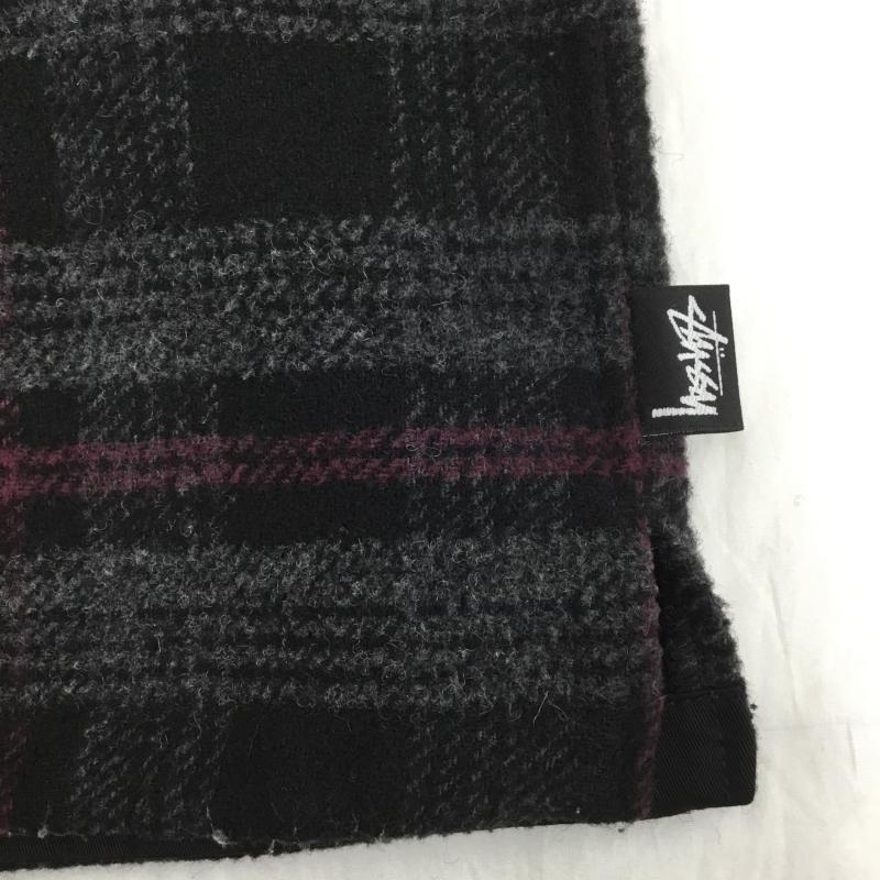 ステューシー STUSSY ジャケット、上着 ジャケット、ブレザー リード ウール プレイド ジップ シャツ Reed Wool Plaid Zip Shirt M チェック 黒 / ブラック / X 灰 / グレー / X 赤 / レッド /  メンズ USED 古着 中古 10125304