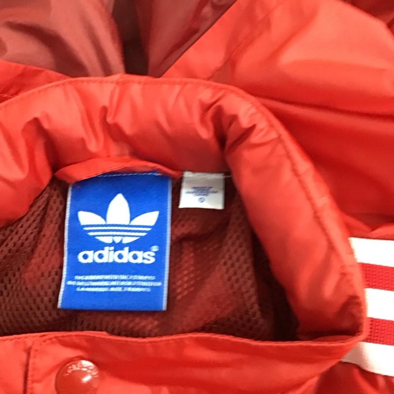アディダス adidas ジャケット、上着 ジャンパー、ブルゾン ジップアップジャケット ナイロンジャケット アウター ロゴ、文字 赤 / レッド /  メンズ USED 古着 中古 10125006