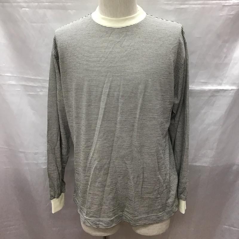 オーエヌシーメリノ ONC MERINO Tシャツ 長袖 クルーネック ウール 3 ボーダー柄 白 / ホワイト / X 黒 / ブラック /  メンズ USED 古着 中古 10114243