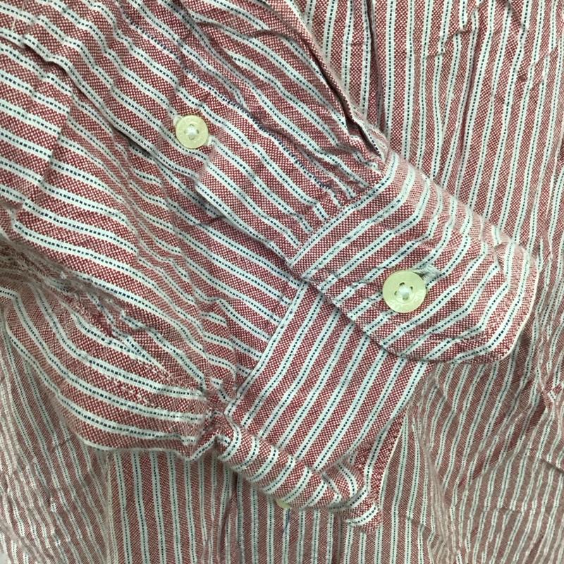 チャップス CHAPS シャツ、ブラウス 長袖 長袖シャツ カラーシャツ ポケットシャツ 長袖カットソー ストライプシャツ XL ストライプ 赤 / レッド /  メンズ USED 古着 中古 10118278