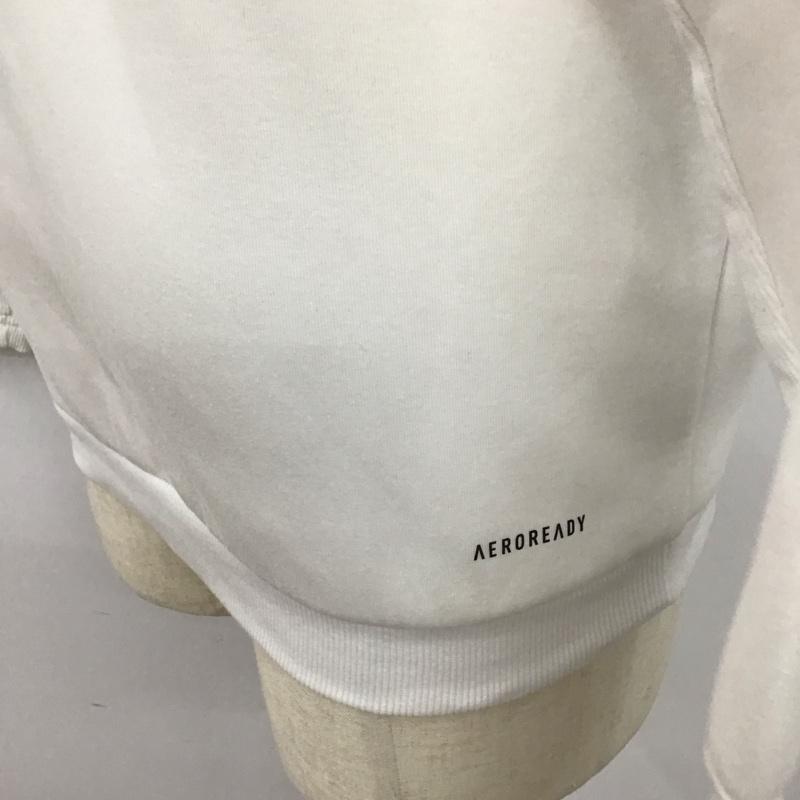 アディダス adidas パーカー 長袖 ジップアップパーカー 長袖パーカー フード付きパーカー ロゴ、文字 白 / ホワイト /  メンズ USED 古着 中古 10123619