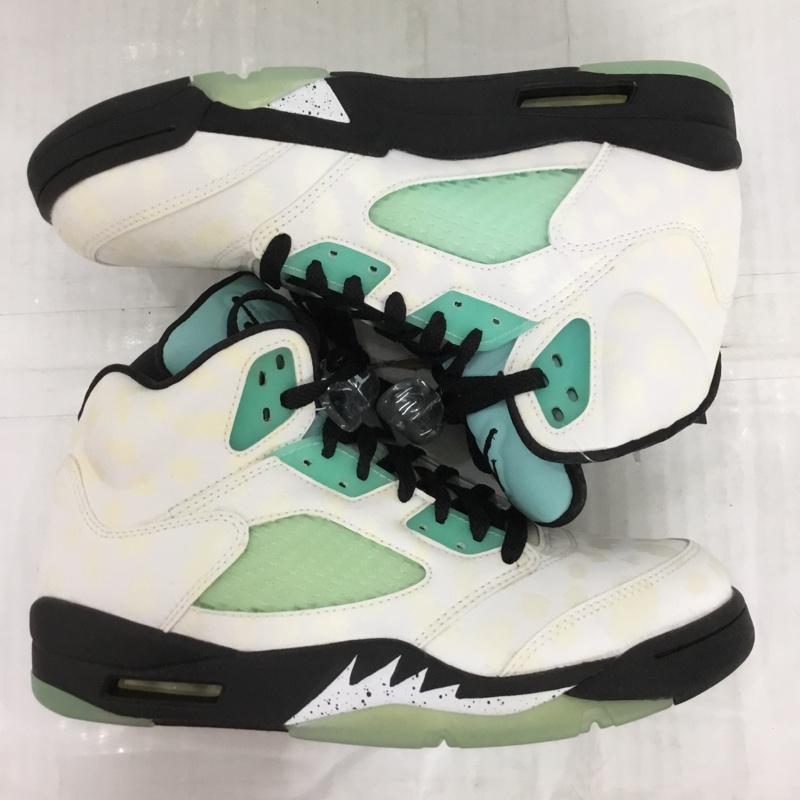 ナイキ NIKE スニーカー スニーカー CN2932-100 AIR JORDAN 5 RETRO SNGL DY 26cm 箱有 26.0cm  白 / ホワイト / X 黒 / ブラック / X 薄緑 / ライトグリーン /  メンズ USED 古着 中古 10124206