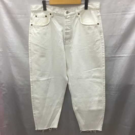 ザラ ZARA パンツ デニム、ジーンズ デニムパンツ ストレートパンツ ワイドパンツ カジュアルパンツ 切りっぱなし 44インチ 無地 白 / ホワイト /  メンズ USED 古着 中古 10120256