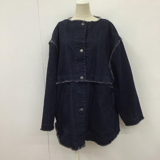 セレクトモカ select MOCA ジャケット、上着 ジャケット、ブレザー 10007274-2 デニムジャケット 2WAY ショート丈 ノーカラー FREE 無地 インディゴ / インディゴ /  レディース USED 古着 中古 10109074
