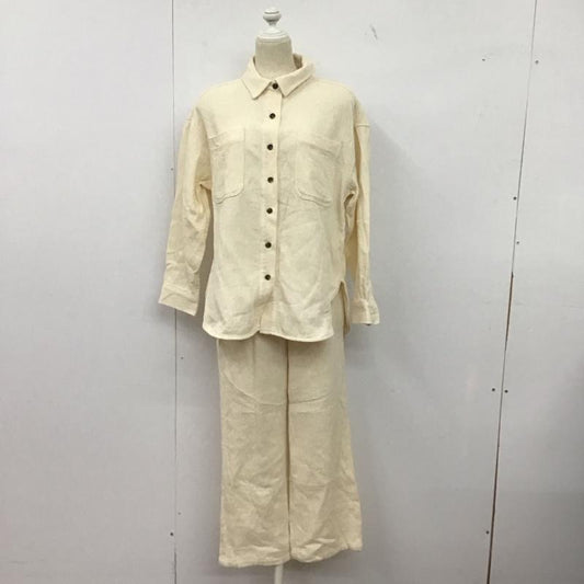 アズールバイマウジー AZUL BY MOUSSY セットアップ セットアップ 250GSB30-158C LINEN LIKE LOOSE POCKET SH LINEN LIKE WIDE PANTS M 無地 アイボリー / アイボリー /  レディース USED 古着 中古 10147161